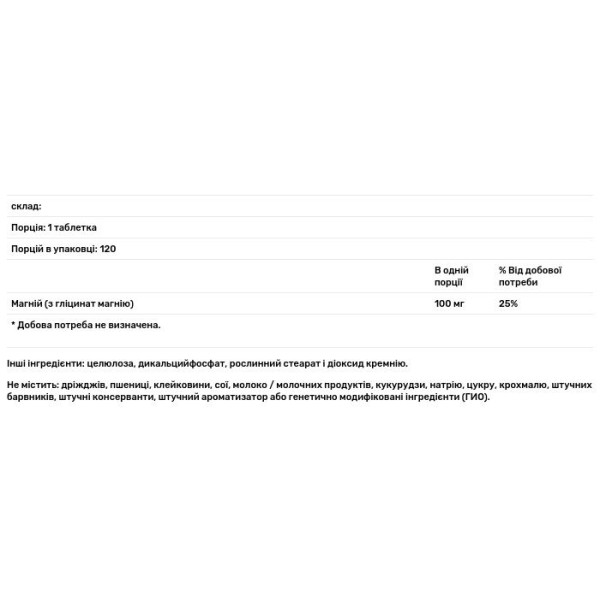 Магній гліцинат, Magnesium Glycinate, Douglas Laboratories, 120 таблеток
