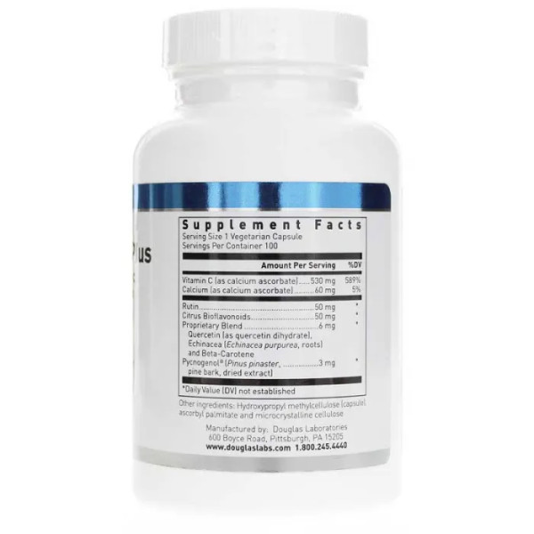 Вітамін С плюс, Chelated-C Plus, Douglas Laboratories, хелатний, 100 вегетаріанських капсул