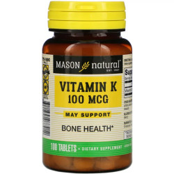 Вітамін К 100 мкг, Mason Natural Vitamin K, 100 таблеток