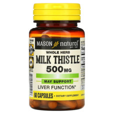 Розторопша 500 мг, Mason Natural Whole Herb Milk Thistle, 60 капсул