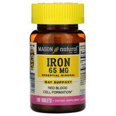 Железо 65 мг, Mason Natural Iron, 100 таблеток