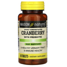 Журавлина с пробиотиками, Mason Natural Cranberry with Probiotics, 60 таб.