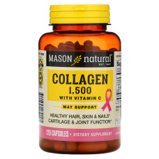 Коллаген 1500 мг + биотин + витамин С, Mason Natural Collagen 1500 mg + Biotin + Vitamin C, 120 капсул