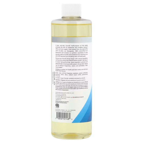 Касторова олія, Castor Oil, Home Health, органічна, 473 мл