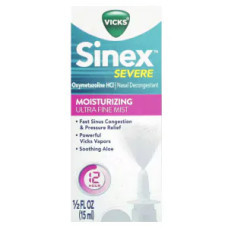 Спрей назальний від закладеності носа, зволожувальний, Sinex Severe Moisturizing Ultra Fine Mist Vicks, 15 мл