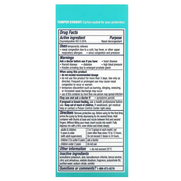 Спрей назальний проти закладеності носа, Sinex Severe, Moisturizing Ultra Fine Mist, Vicks, зволожуючий, 15 мл