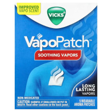 Пластир від кашлю, Vicks VapoPatch Soothing Vapors, ментол евкаліпт камфора, 5 пластирів