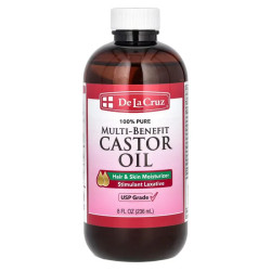 Олія касторова 100% чиста, De La Cruz 100% Pure Multi-Benefit Castor Oil, 236 мл