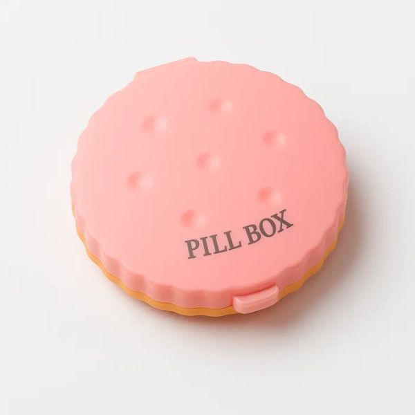 Органайзер для таблеток у формі печива, Cookie Shaped Pill Box, MEMOSAN, рожевий