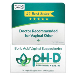 Вагинальные свечи с борной кислотой 600 мг, Boric Acid Vaginal Suppositories pH-D Feminine Health, 24 свечи