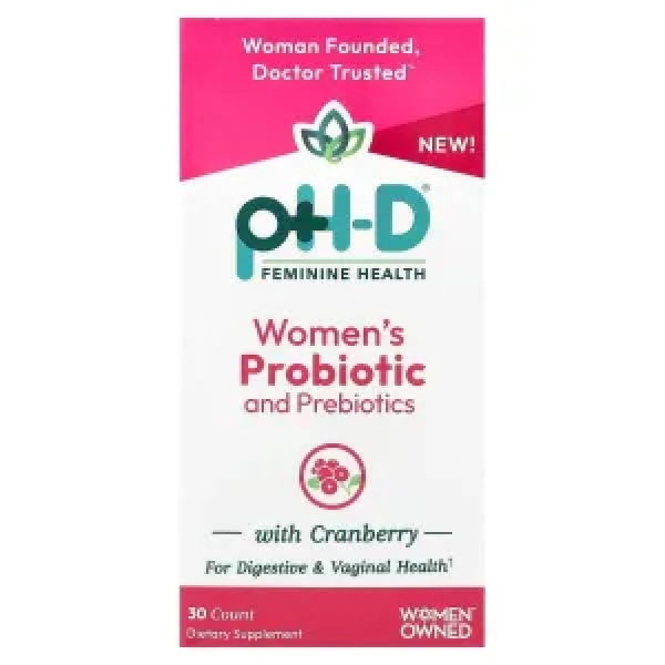 Пробіотик та пребіотик, Women's Probiotic and Prebiotics, pH-D Feminine Health, для жіночого здоров'я, з журавлиною, 30 капсул