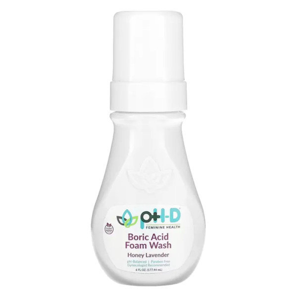 Пінка для душу, Boric Acid Foam Wash, pH-D Feminine Health, з борною кислотою, мед та лаванда, 177,44 мл