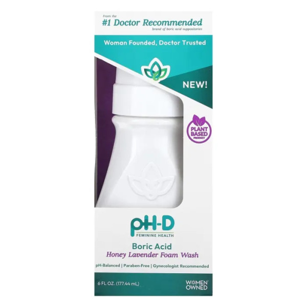 Пінка для душу, Boric Acid Foam Wash, pH-D Feminine Health, з борною кислотою, мед та лаванда, 177,44 мл