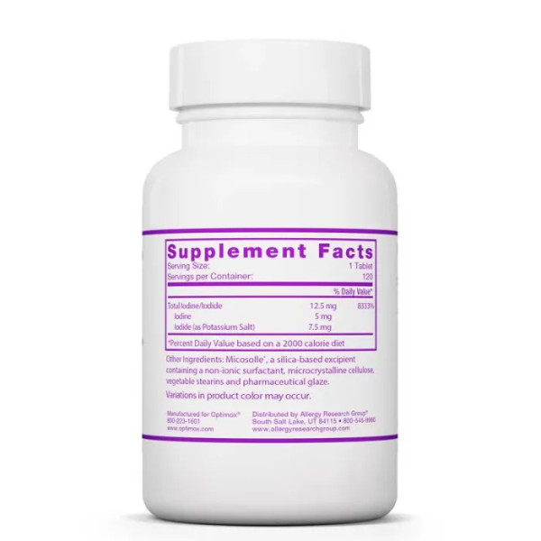 Йод, йодид калію, Iodoral, IOD-12.5, Optimox, 120 таблеток