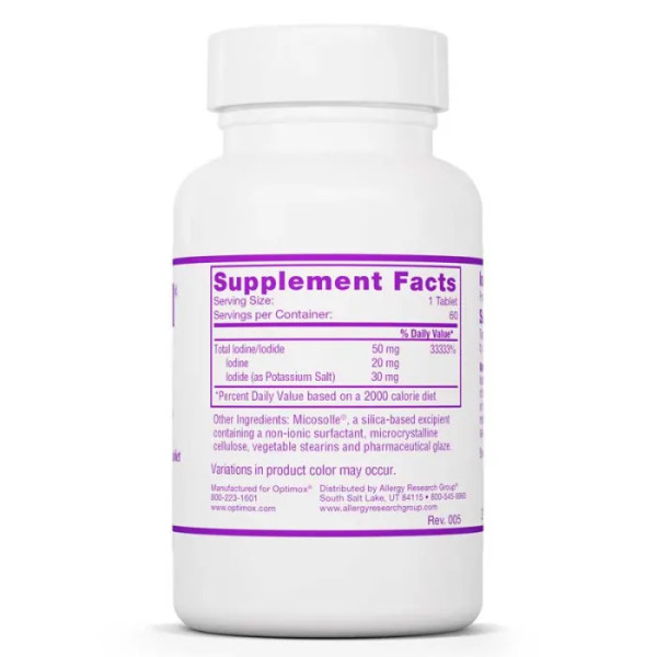 Йодорал, Iodoral, IOD-50, Optimox, 50 мг, 60 пігулок