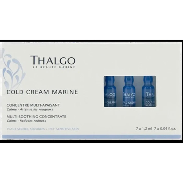 Концентрат для обличчя мульті-заспокійливий, Multi-Sooting Concentrate, THALGO, для чутливої шкіри, 7*1.2 мл