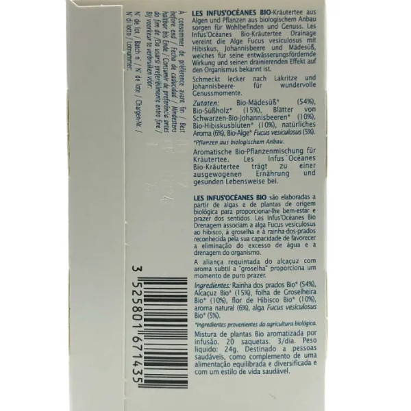Трав'яний настій Океан дренаж, Les Infus'oceanes Refining, THALGO, 20 пакетиків