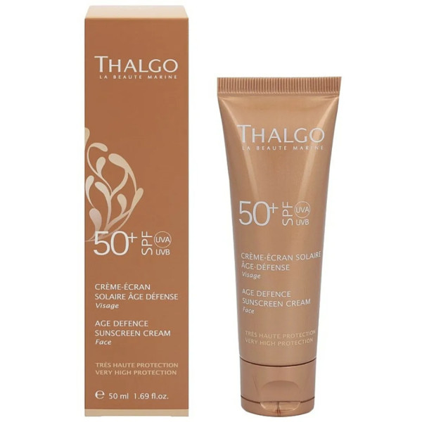 Сонцезахисний крем для обличчя SPF 50+, Age Defence Sun Screen Cream, THALGO, запобігає старінню шкіри, 50 мл