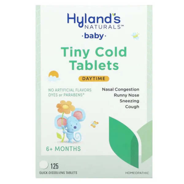 Засіб від застуди для дітей старше 6 місяців, Tiny Cold Tablets, Hyland's, 125 таб.