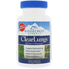 Підтримка дихальної системи, RidgeCrest Herbals ClearLungs, 120 рослинних капсул