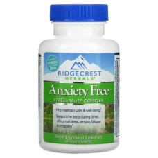 Захист від стресу, RidgeCrest Herbals Anxiety Free, 60 вегетаріанських капсул