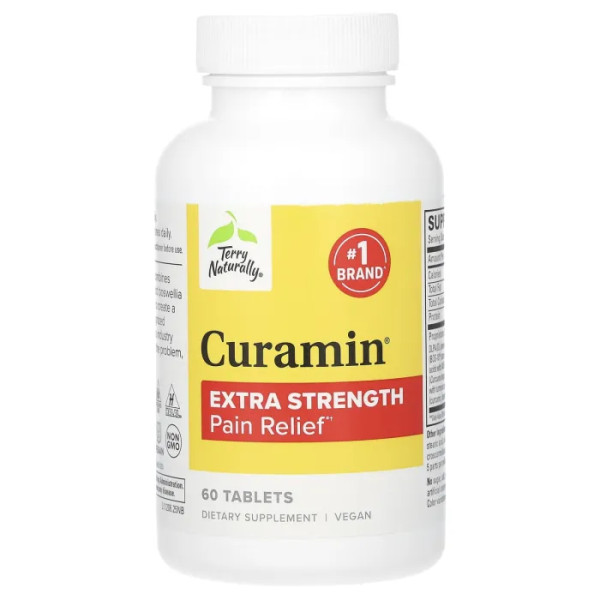 Курамин, Curamin, Terry Naturally, обезболивающее, повышенной силы, 60 таблеток