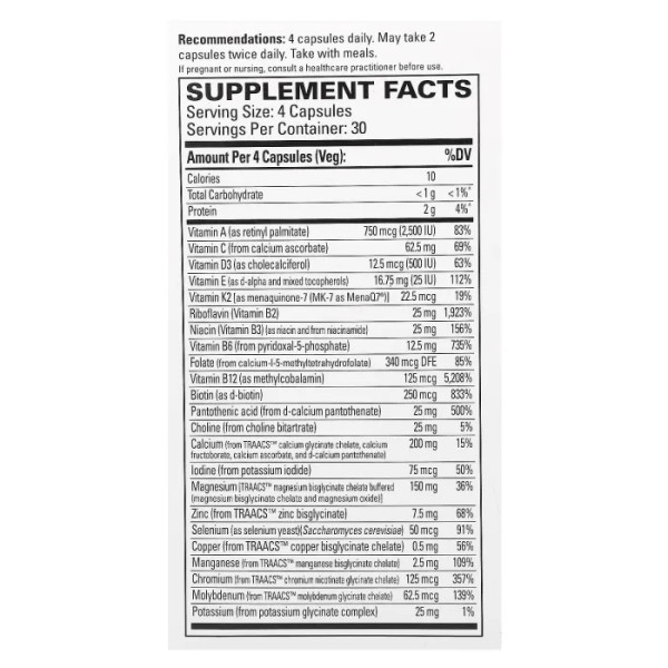 Мультивітаміни та мінерали, Multi-Vitamin & Minerals, Clinical Essentials, Terry Naturally, 120 капсул