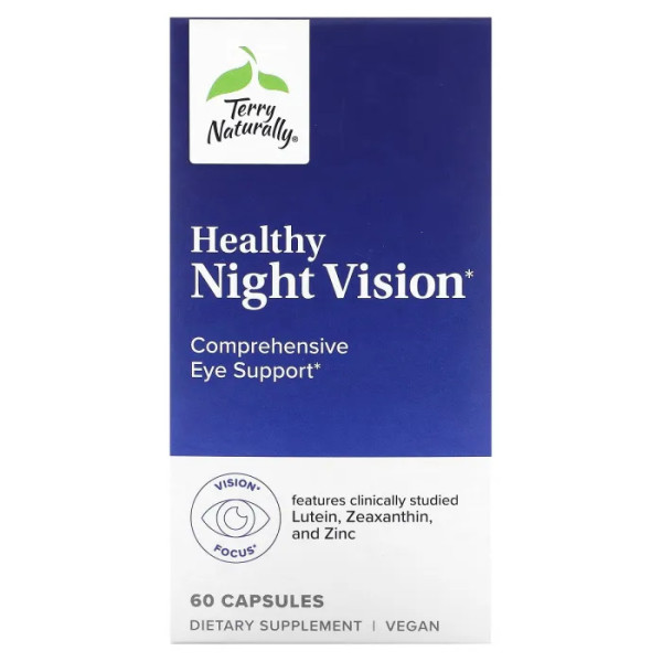 Здоровий нічний зір, Healthy Night Vision, Terry Naturally, 60 капсул