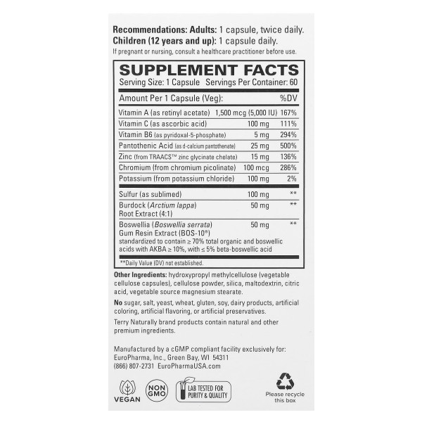 Боротьба з акне, Acne Essentials, Terry Naturally, 60 капсул