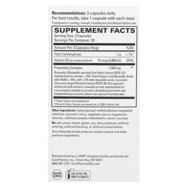 Здорові коліна та суглоби, Healthy Knees & Joints, Terry Naturally, 60 капсул