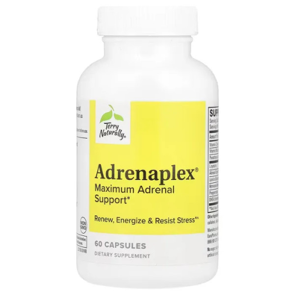 Адренаплекс, підтримка надниркових залоз, Adrenaplex, Terry Naturally, 60 капсул