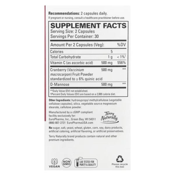 Підтримка сечових шляхів, Urinary Tract Intensive Support, Terry Naturally, інтенсивна, 60 капсул