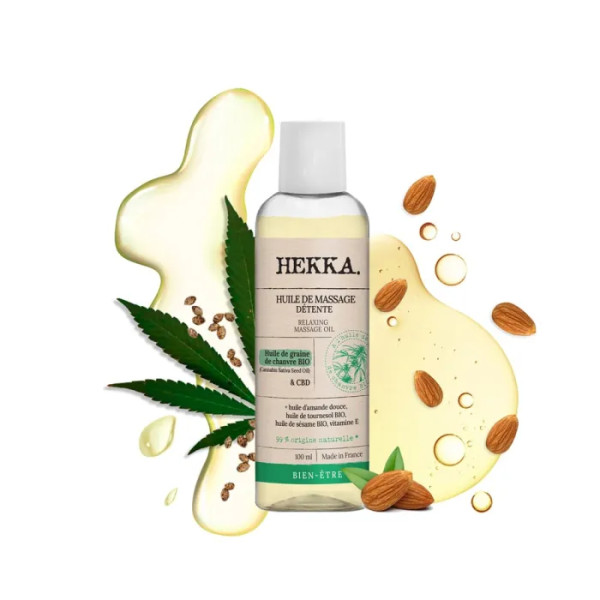 Масло масажне для тіла, Huile de Massage - Detente, HEKKA, розслаблює, відновлює м'якість шкіри, 100 мл.