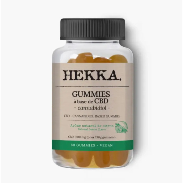 Каннабідіол, CBD gummies, HEKKA, спокій та розслаблення, смак лимона, 60 вегетаріанських жувальних цукерок