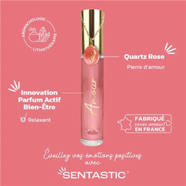 Набір для жінок, амур, Sentastic Eau de Parfum та Natural Stone Well-Being Duo Love Box, Institut Claude Bell, у наборі: вода парфумована, 15 мл; ланцюжок з натуральним каменем