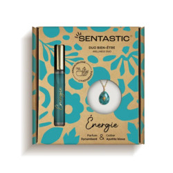 Набір для жінок енергетичний, Institut Claude Bell Sentastic Eau de Parfum and Natural Stone Well Being Duo Energie coffret, парфумована вода 15 мл та ланцюжок з підвіскою з натурального каменю