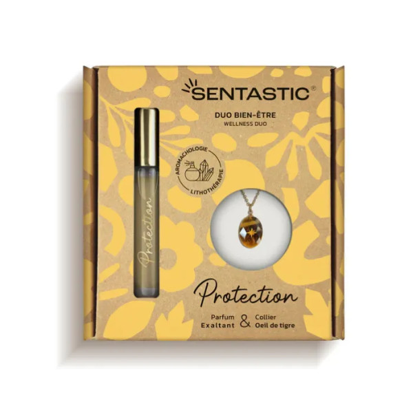 Набір для жінок, захисний, Sentastic Eau de Parfum та Natural Stone Well-Being Duo Protection Set, Institut Claude Bell, у наборі: вода парфумована, 15 мл; ланцюжок з натуральним каменем