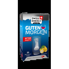 Антипохмільний комплекс, смак лимон, GUTEN MORGEN No Hangover Swiss Energy, 20 шипучих таблеток