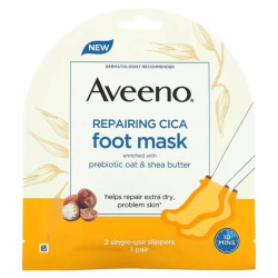 Маска для ног, восстанавливающая, с готу колой, Aveeno Foot Mask, 2 одноразовые носочки