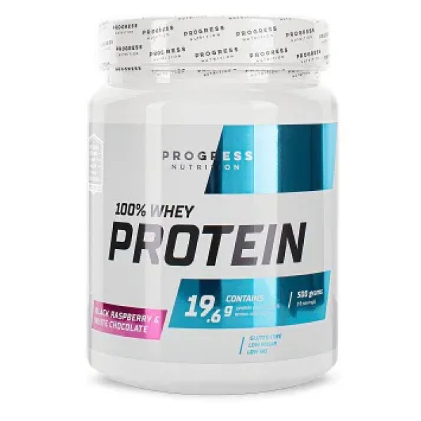 Сироватковий протеїн, Whey Protein, Progress Nutrition, чорна малина та білий шоколад, 500 г