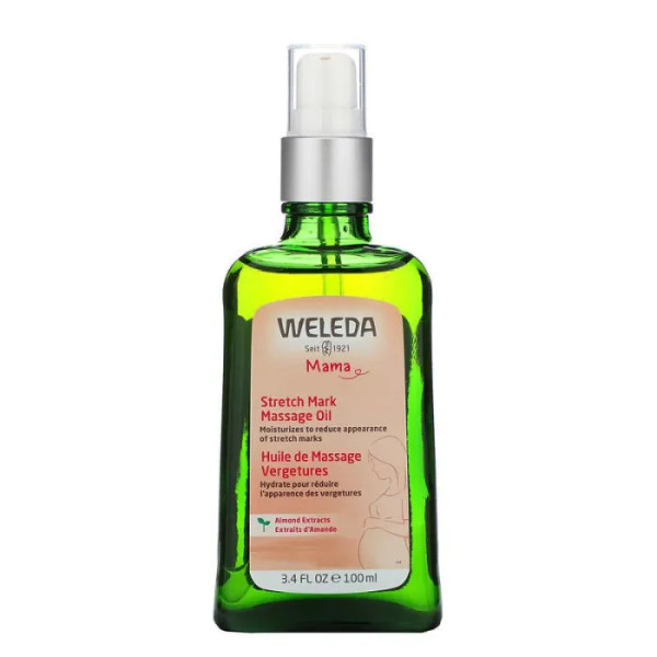 Олія для профілактики розтяжок, Stretch Mark Massage Oil, Weleda, мигдальний екстракт, 100 мл