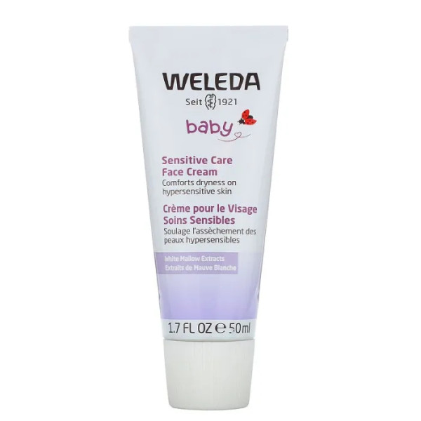 Дитячий крем для обличчя з алтеєм, Face Cream, Weleda, для чутливої шкіри, 50 мл