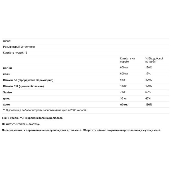 Магній + калій, Доппельгерц актив, 30 таблеток