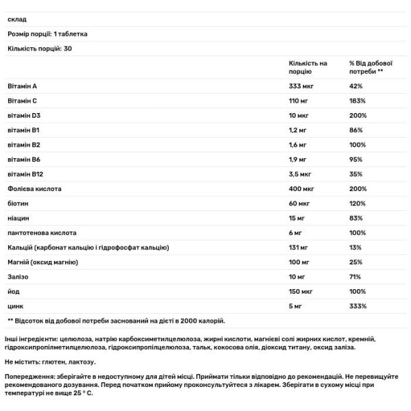 Вітаміни для мами, Доппельгерц актив, 30 таблеток