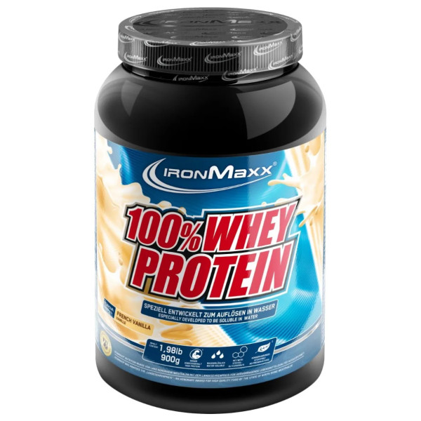 Сироватковий протеїн, 100% Whey Protein, IronMaxx, французька ваніль, 900 г
