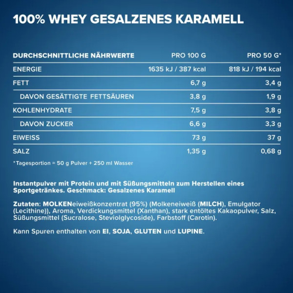 Сироватковий протеїн, 100% Whey Protein, IronMaxx, солона карамель, 2350 г