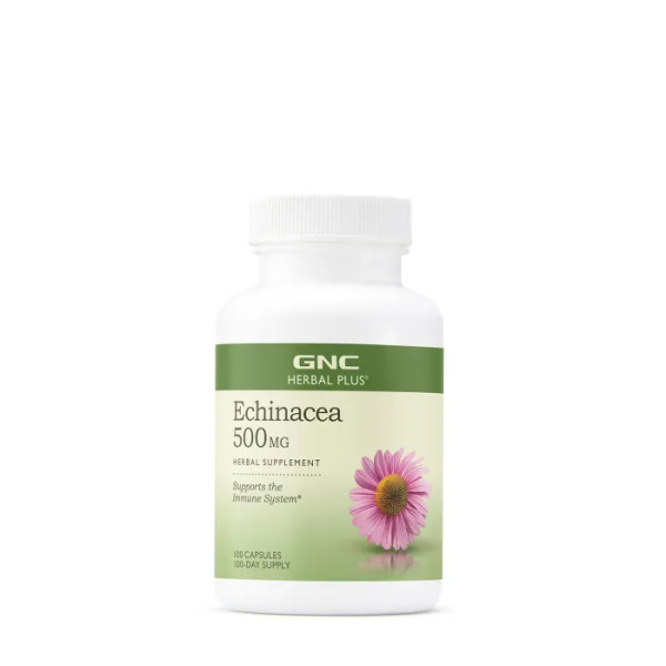 Ехінацея пурпурова, екстракт, Herbal Plus Echinacea, GNC, 500 мг, 100 капсул