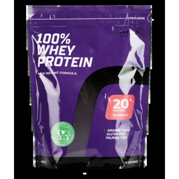 Сироватковий протеїн, Whey Protein, Progress Nutrition, полуниця, 460 г