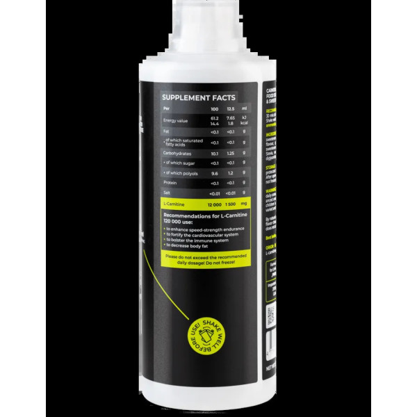 L-карнітин рідкий, L-Carnitine Liquid, Progress Nutrition, зелене яблуко, 1 л