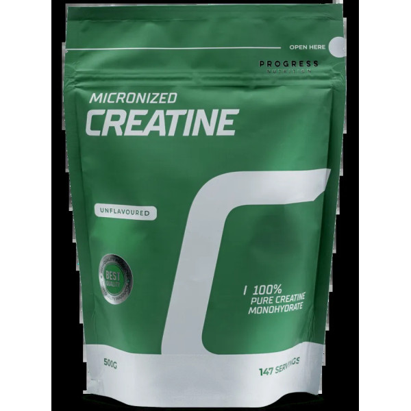 Креатин моногідрат, 100% Creatine Monohydrate, Progress Nutrition, порошок, 500 г